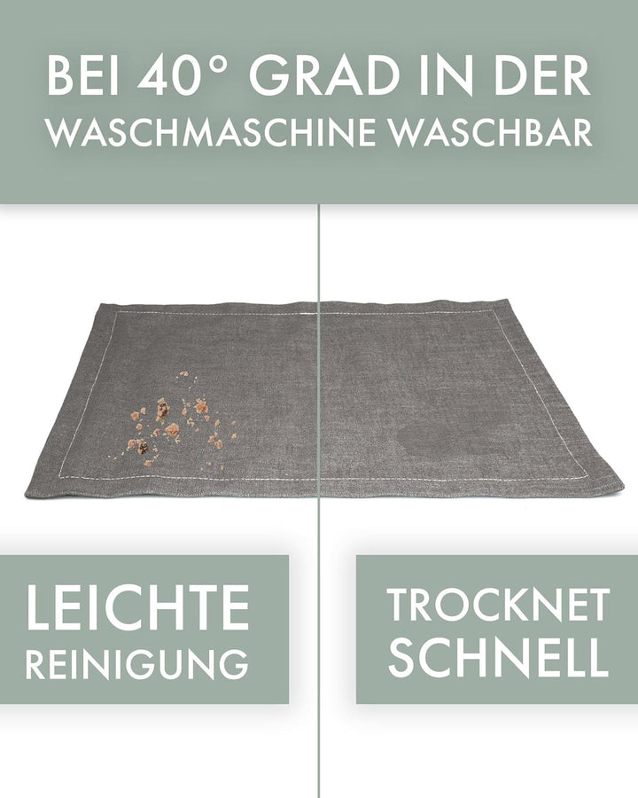 Farnberg 6 Servietten aus Leinen - hochwertige Stoffservietten - edle Hochzeitsservietten - Wiederve