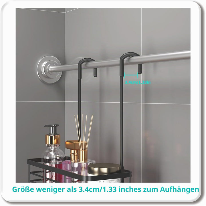 HapiRm Duschregal zum Hängen Duschablage Hängend- 2 Tier Duschablage zum Hängen mit Haken, kein Bohr