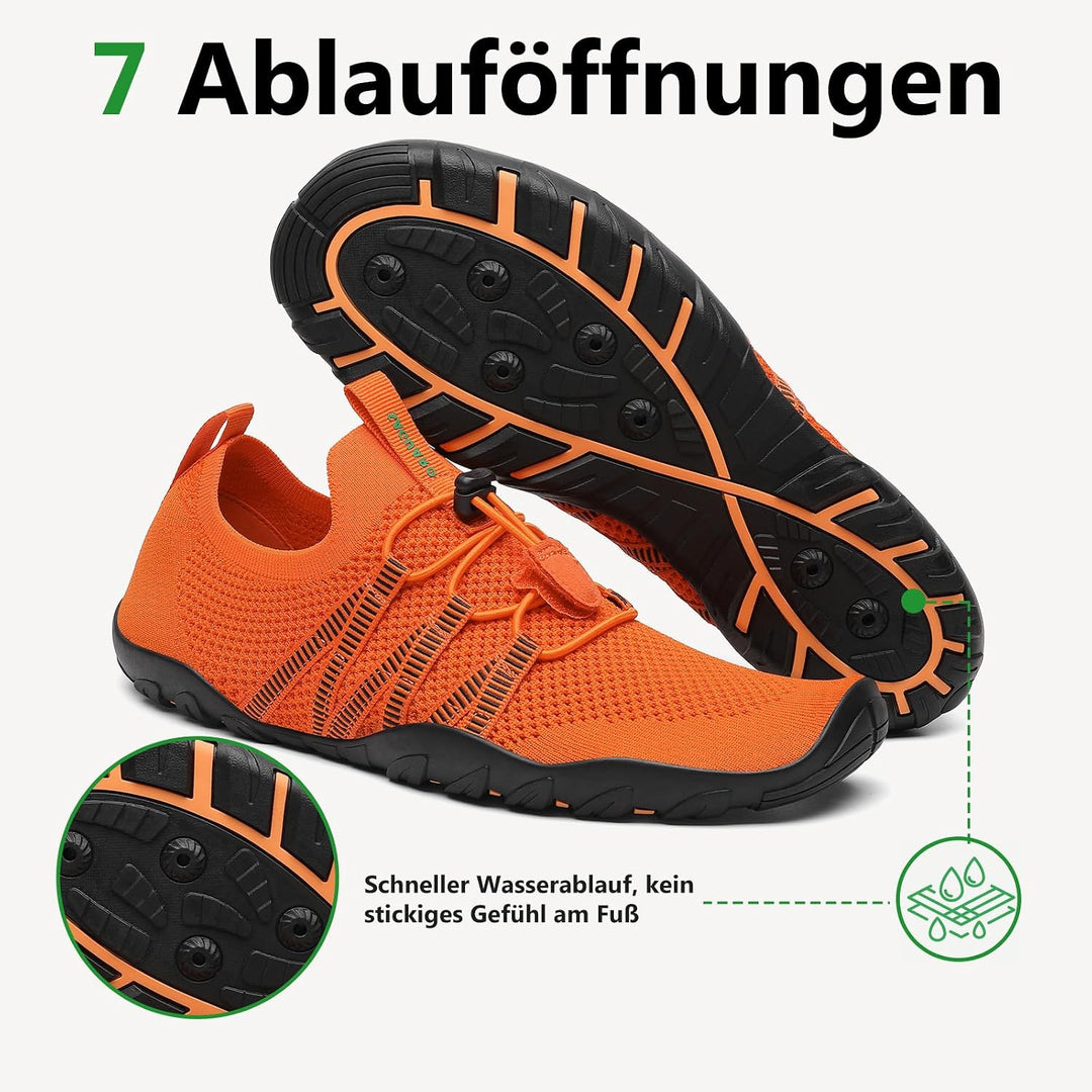 SAGUARO Herren Badeschuhe Damen rutschfeste Sohle Schnell Trocknend Schwimmschuhe 36 EU Dunkelorange