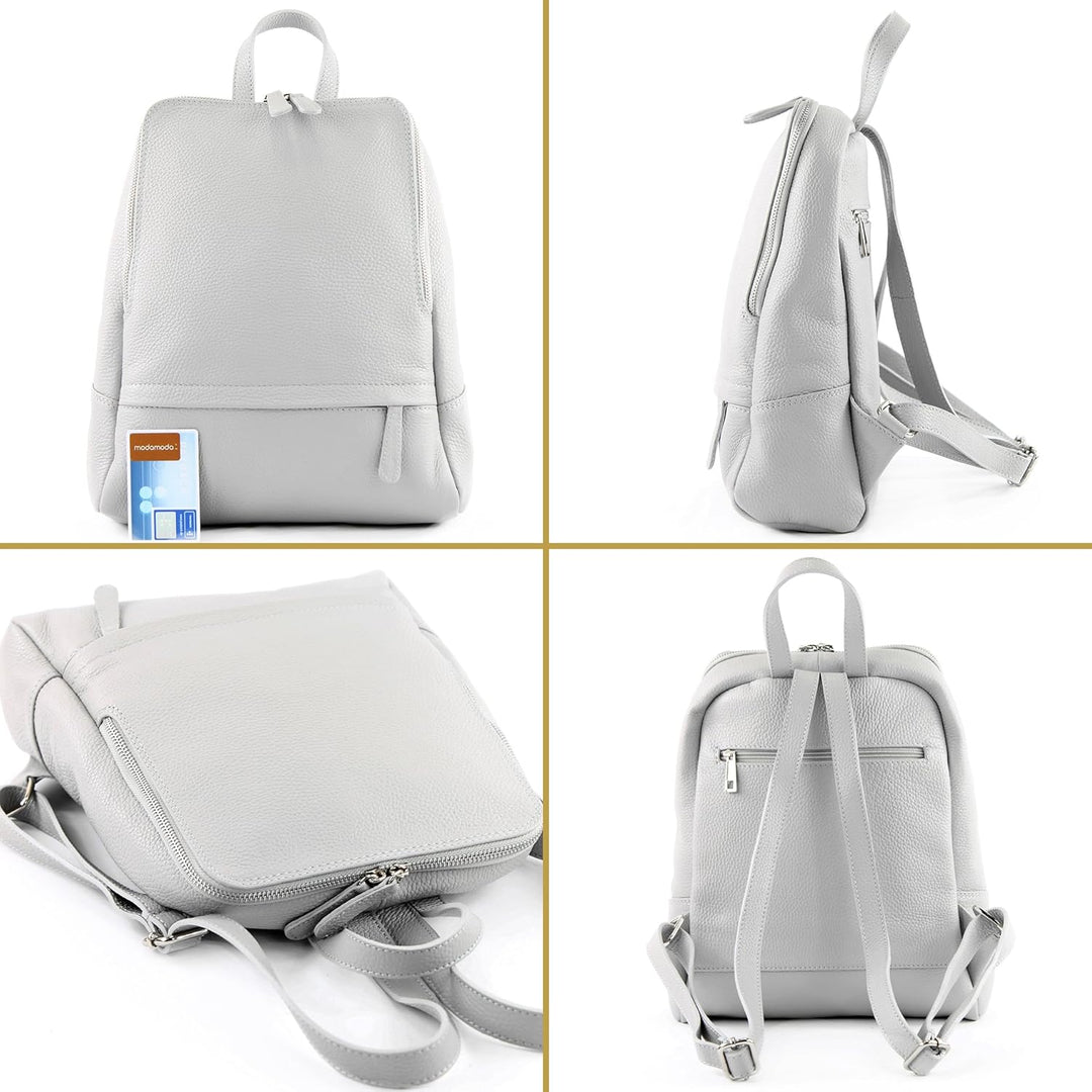modamoda de - T138 - ital Damen Rucksacktasche aus Leder