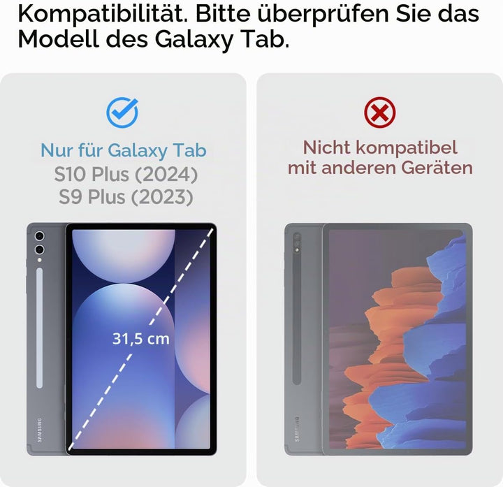 Spigen Rugged Armor Pro Entwickelt für Samsung Galaxy Tab S9+ Hülle (2023) - Schwarz