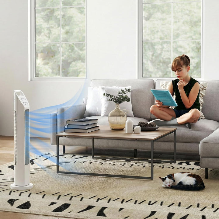 HOMCOM Turmventilator, elektrischer Ventilator mit Fernbedienung, 75° oszillierend, 3 Geschwindigkei