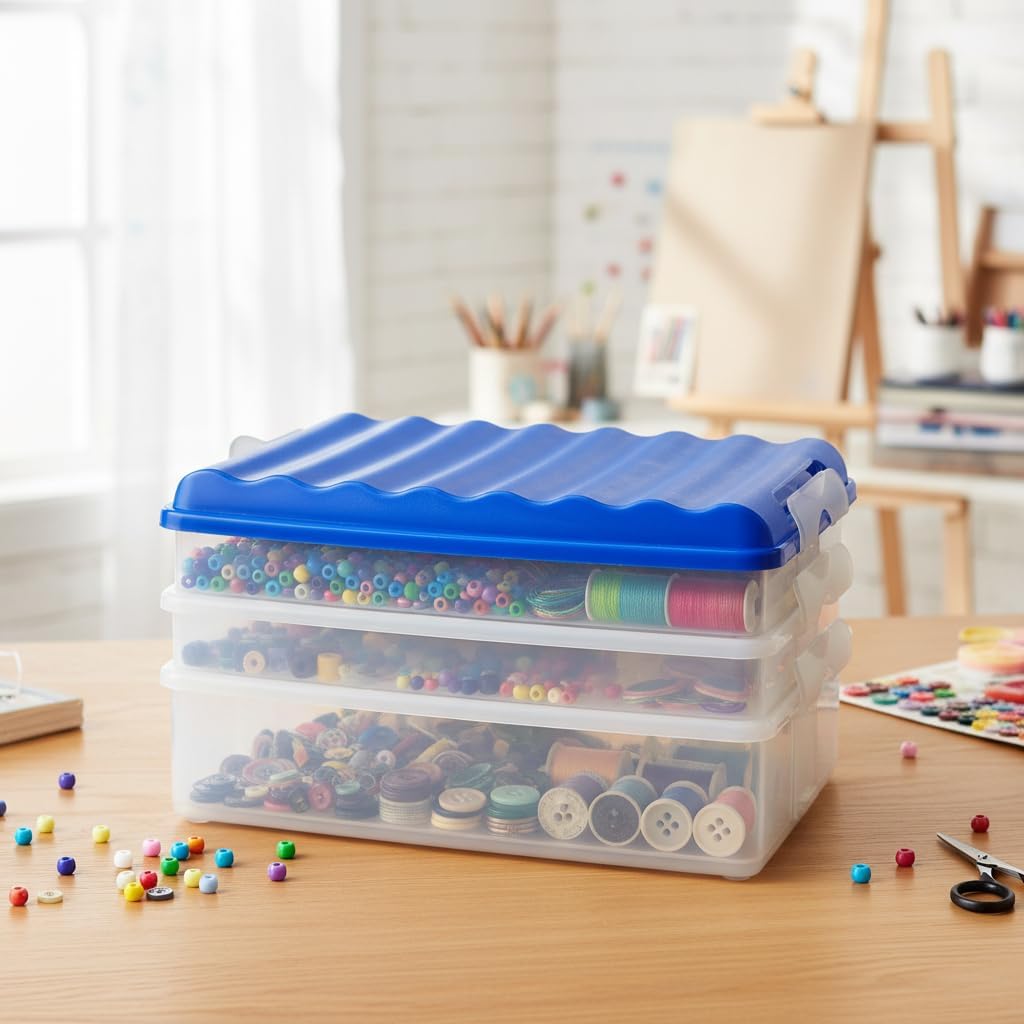 com-four® Lunch-Box mit mehreren Fächern - Aufschnittbox stapelbar für den Kühlschrank - Brotdose au
