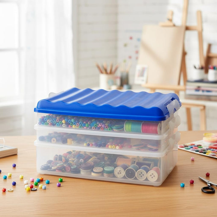 com-four® Lunch-Box mit mehreren Fächern - Aufschnittbox stapelbar für den Kühlschrank - Brotdose au
