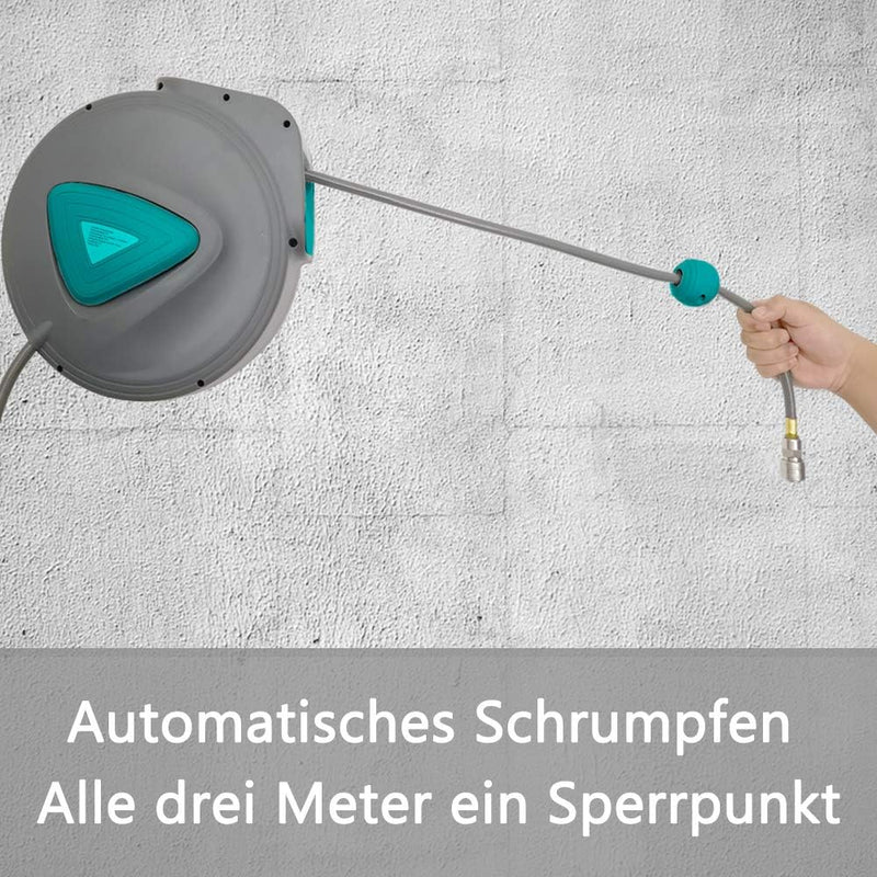 Froadp Anschluss- Schlauchtrommel, 10m Druckluftschlauch Aufroller mit 1/4" Schnellkupplung, Automat