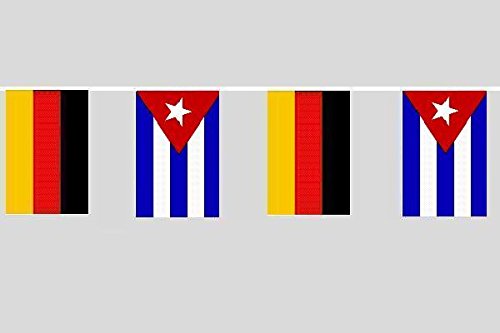U24 Flaggenkette Deutschland - Kuba 6,20 m Fahne Flagge Fahnenkette Freundschaft