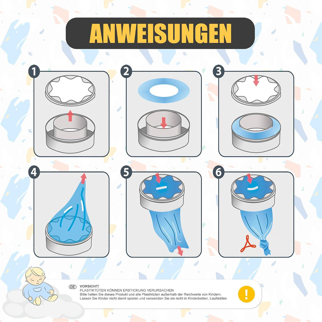 REVERSED® 10 Stück Nachfüllfolie für Windeleimer - Kompatibel mit Tommee Tippee Twist & Click Angelc