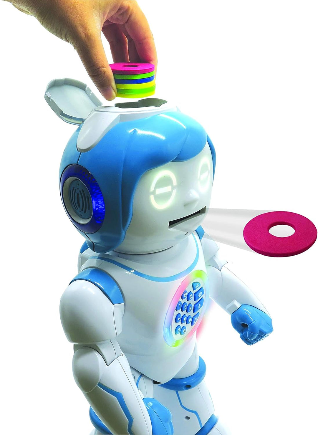 Lexibook ROB90DE Powerman Kid-Pädagogischer und zweisprachiger deutsch/englischer Roboter-Gehend Spr