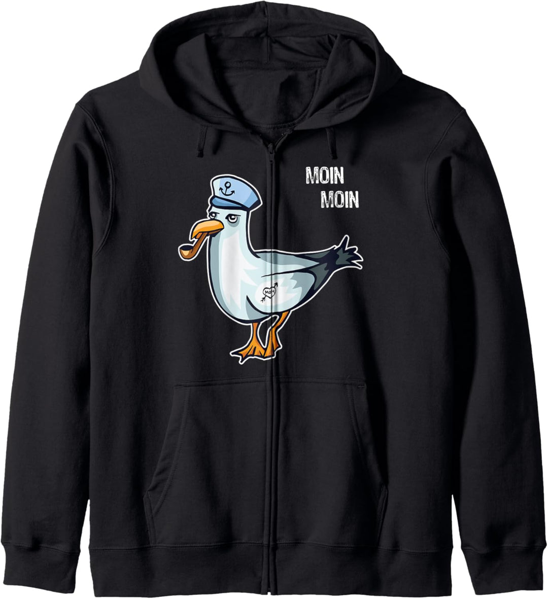 Moin lustige Möwe Plattdeutsch Norddeutsch Kapuzenjacke