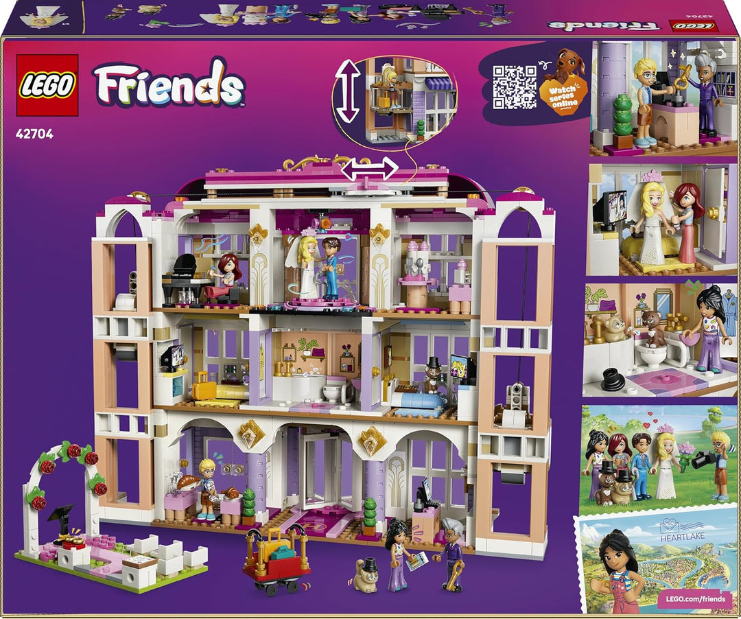 LEGO Friends Das Grandhotel von Heartlake City - Miniatur Modell mit 6 Minifiguren, 2 Tierfiguren &amp;