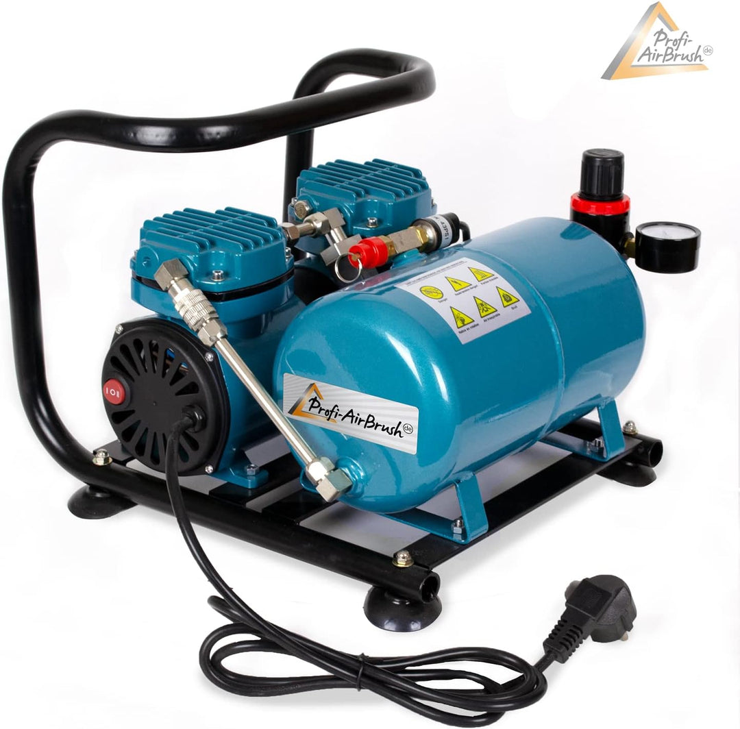 Airbrush Kompressor Duo-Power Efficient - Das Airbrush-Kit mit Doppel/Zweizylinder mit Schutzgehäuse