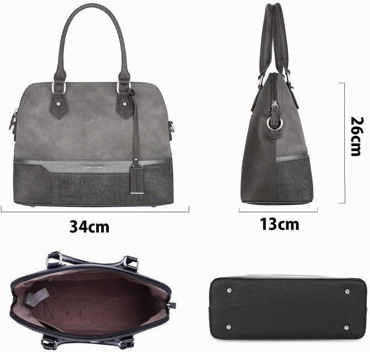 David Jones - Damen Handtasche Elegante Tasche - Frau Henkeltasche Shopper PU Leder - Mehfarbig Schu