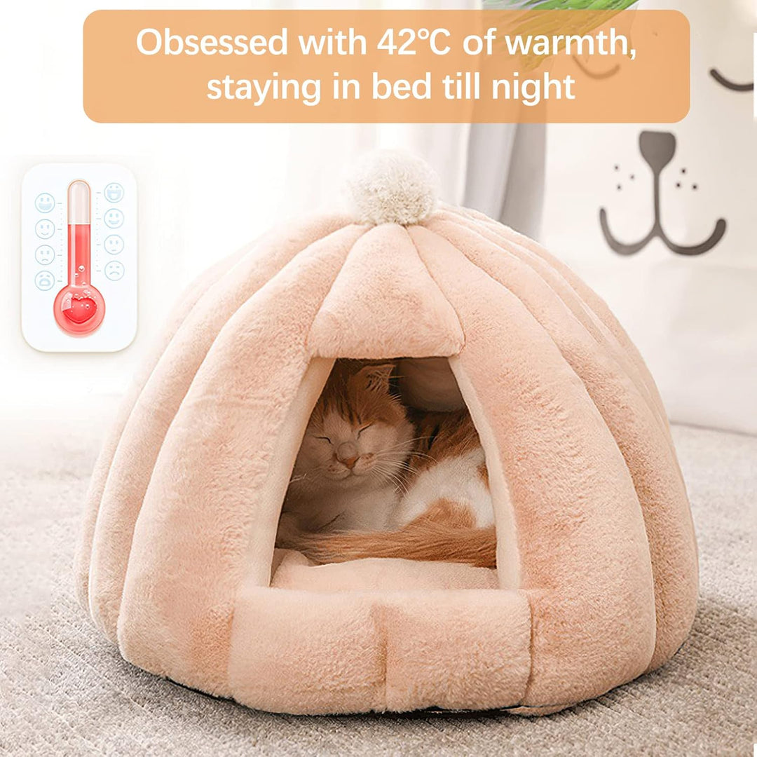 Galatée Katzenhöhlenbett, Waschbares Katzenkissenbett Mit rutschfeste Unterseite, Haustierbett Mit A