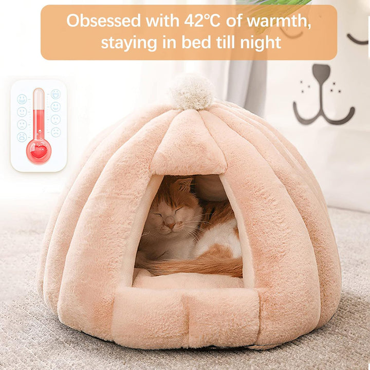Galatée Katzenhöhlenbett, Waschbares Katzenkissenbett Mit rutschfeste Unterseite, Haustierbett Mit A