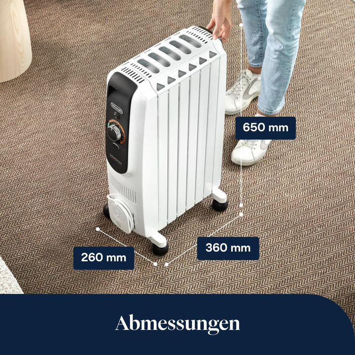 De'Longhi Dragon EasyTronic – Ölheizer für Räume bis 45m³, Elektroheizung mit Sicherheitsthermostat,