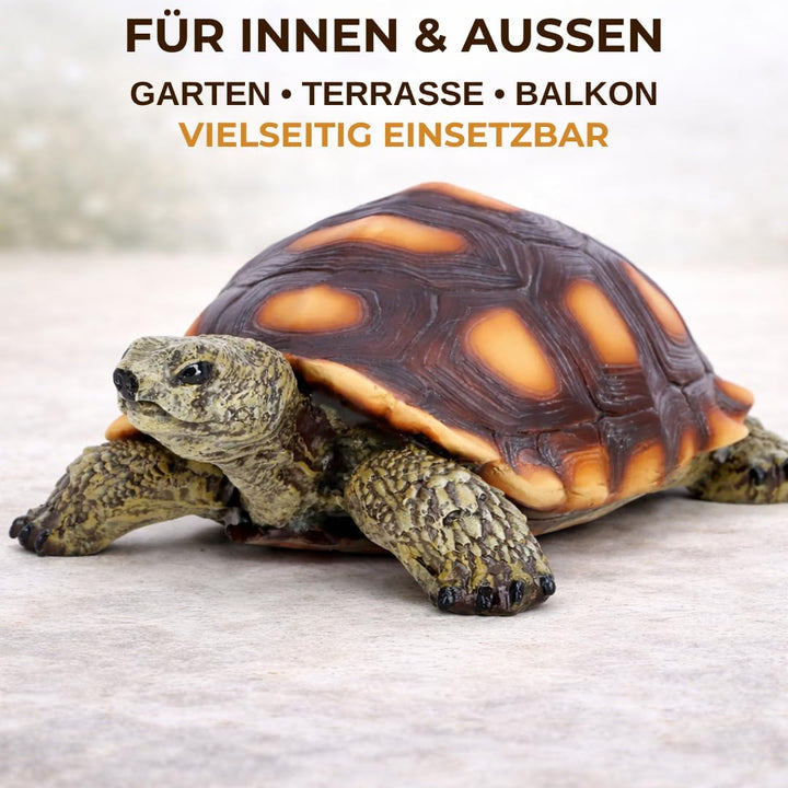 Gartenfigur Schildkröte Gross – Gartendeko aus Polyresin für Garten, Terasse und Balkon – frostbestä