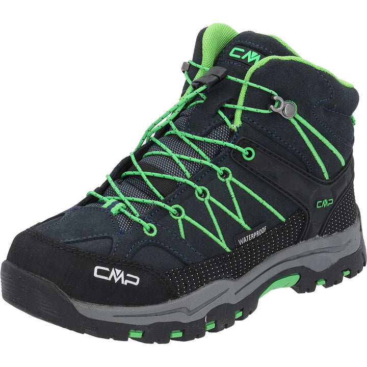 CMP Unisex Kinder Kids Rigel Mid Shoes Wp Trekking-Schuhe 28 EU Blau Grün B Blue Gecko, 28 EU Blau G
