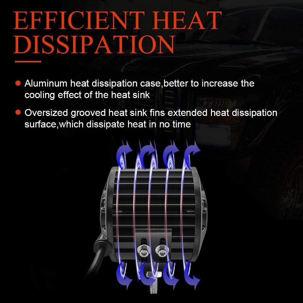 Safego 4" 60W LED Arbeitsscheinwerfer Zusatzscheinwerfer 4800LM LED Auto Scheinwerfer Arbeitslicht O