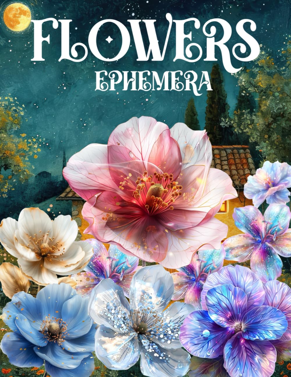 Flowers Ephemera Book: High Quality Images Of Botany, For Paper Crafts, Scrapbooking, Mixed Media, J