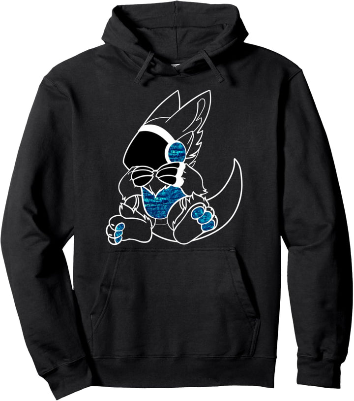 Protogen Fursona Pelz-Pelz, blaues Muster Pullover Hoodie