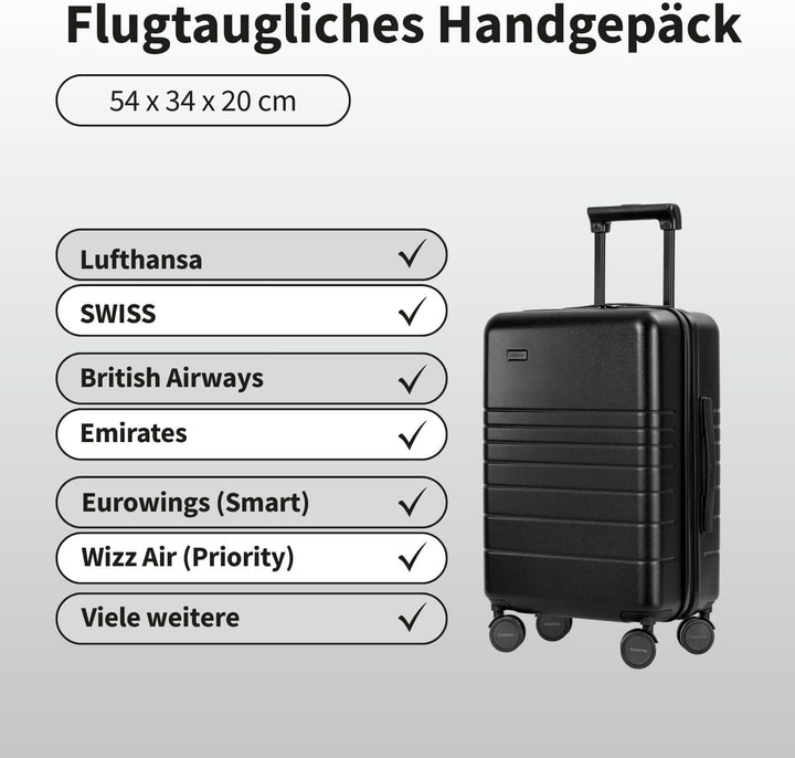 ETERNITIVE - Koffer I Reisekoffer aus Polycarbonat & ABS I Koffer Leicht mit Rollen 360° I Hartschal