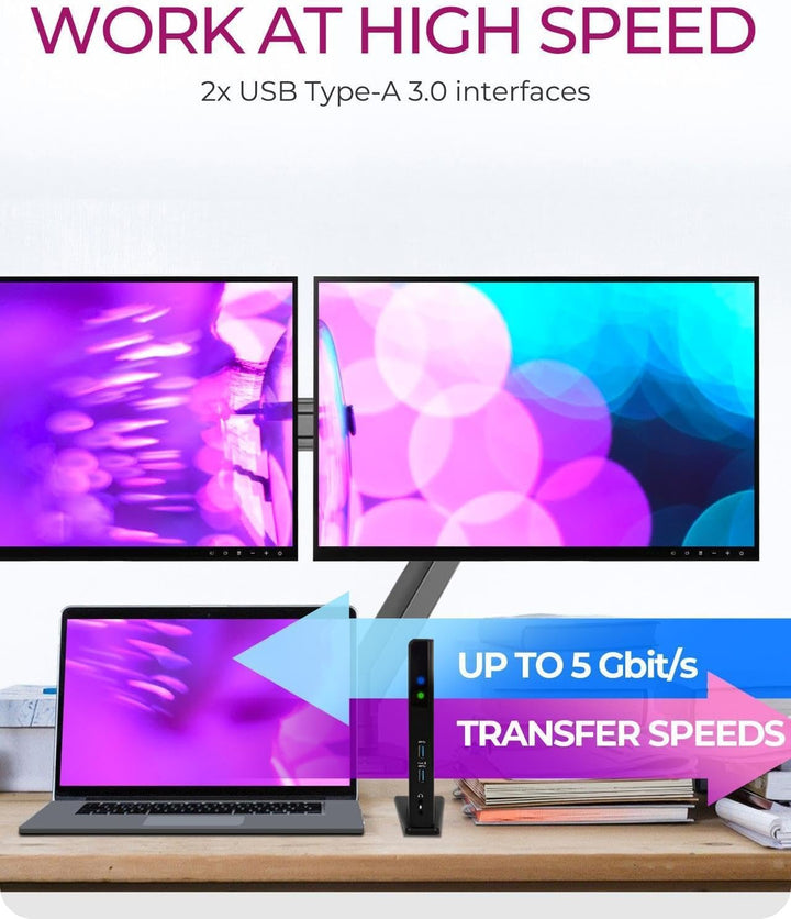 ICY BOX USB-C Docking Station (11-in-1) für 2 Monitore (2x HDMI), 60Hz, 6-fach USB 3.0 HUB, Gigabit