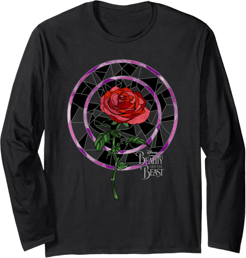 Disney Beauty & The Beast Rose Stained Glass Langarmshirt