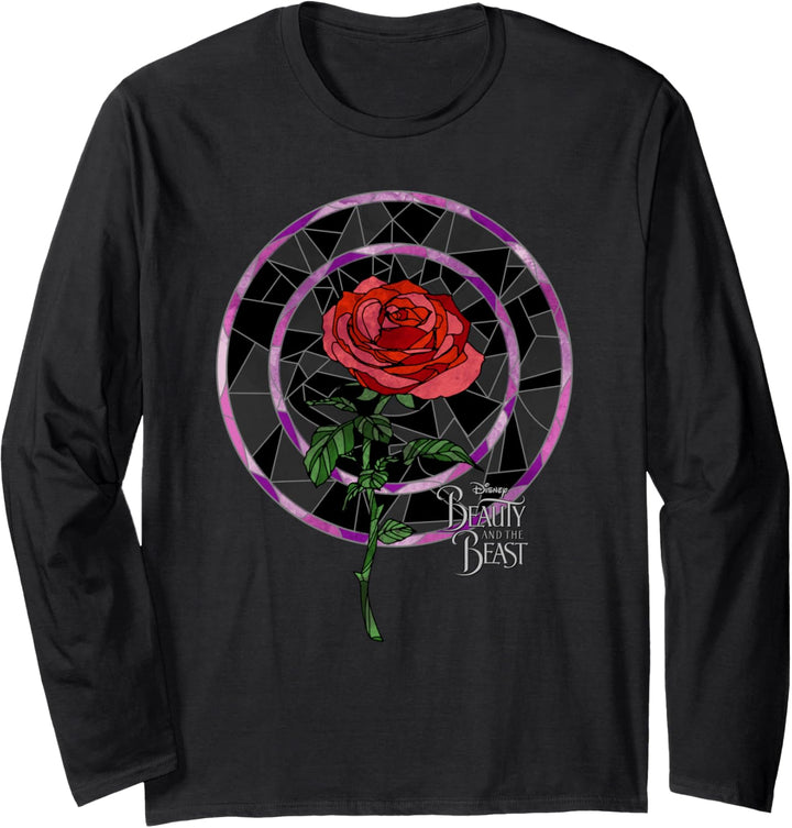 Disney Beauty & The Beast Rose Stained Glass Langarmshirt