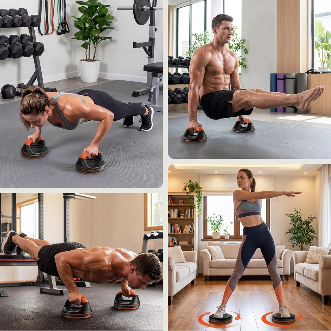 Sportneer Liegestützgriffe Push Up Bars– 360° Liegestütze Ständer mit abnehmbarem Taillentrainer für