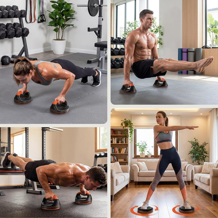 Sportneer Liegestützgriffe Push Up Bars– 360° Liegestütze Ständer mit abnehmbarem Taillentrainer für