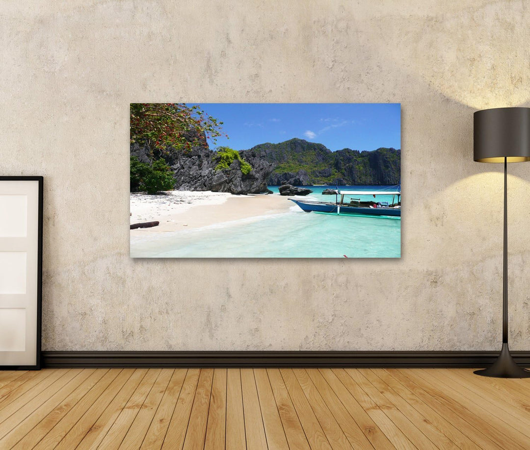 islandburner Bild auf Leinwand Strand Auf Den Philippinen Bilder Wandbilder Poster, 80L x 40B cm