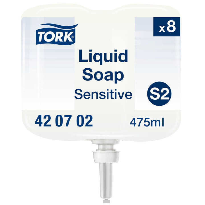Tork Sensitive Hand Mini Flüssigseife S2, dermatologisch getestet, 8 x 475 ml, 420702 3800 ml (8er P