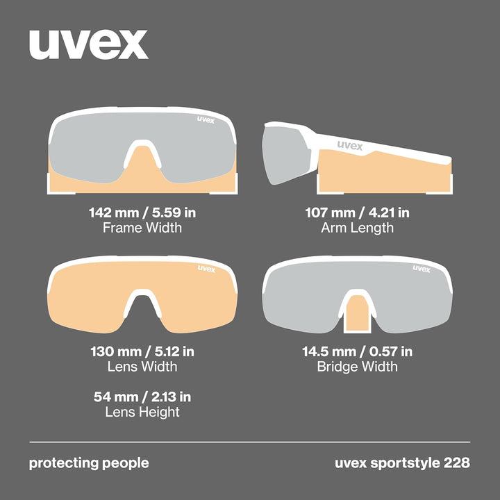 uvex Unisex Sportstyle 228 Sportbrille (1er Pack) Einheitsgrösse black sand mat/silver, Einheitsgrös