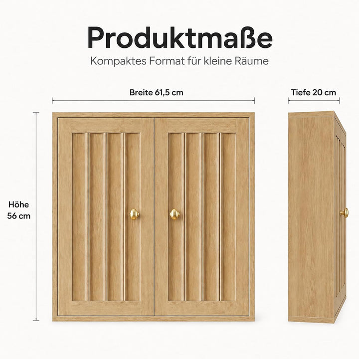 Semiocthome Hängeschrank Bad, Geeignet Als Badezimmerschrank Hängend Für Bad Und Flur, 56(H)×20(B)×6