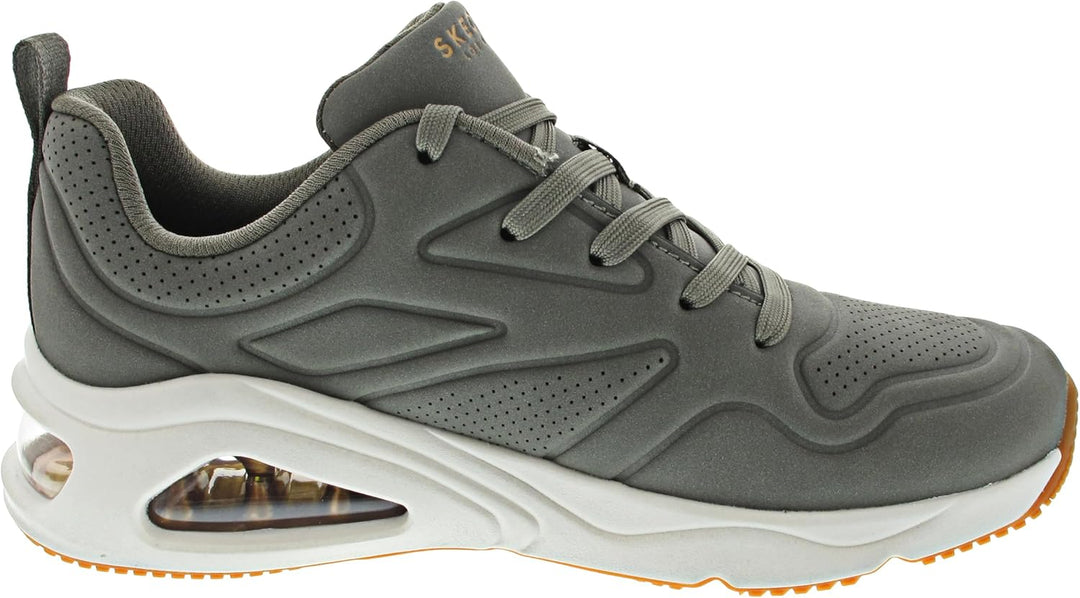 Skechers Damen Tres-air UNO Ah - MazingSneaker 42 EU Olive Durasuede Textile, 42 EU Olive Durasuede