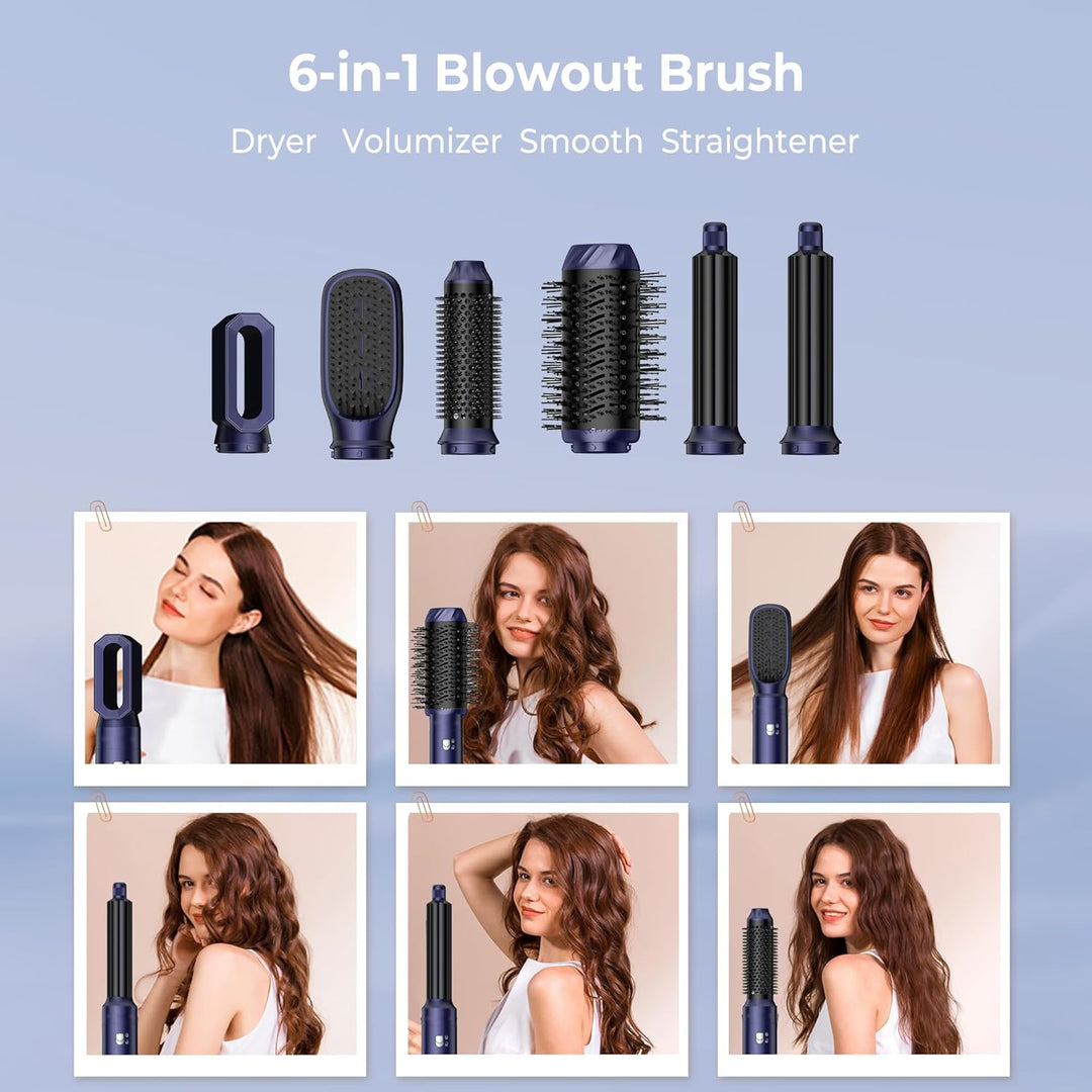 6 in 1 Haarstyler &amp; Haar Föhn mit Automatischer Lockenstab Wrap, Haartrockner, Thermal Brush, Warmlu