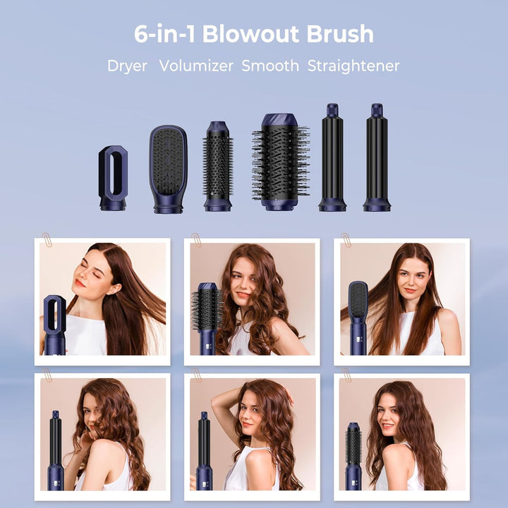 6 in 1 Haarstyler &amp; Haar Föhn mit Automatischer Lockenstab Wrap, Haartrockner, Thermal Brush, Warmlu
