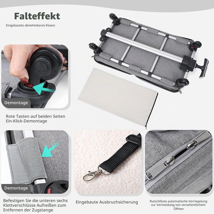 PETCUTE Transporttasche für Katze mit Rollen,Atmungsaktiv Katzen Transporttasche für 2 Katzen,Faltba