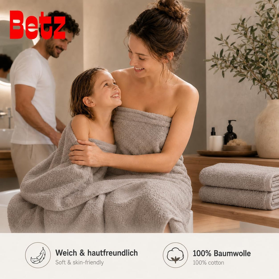 Betz Palermo Duschtücher – 4X Duschtuch aus 100% Baumwolle - Badetuch – Saunatuch –Liegetuch - 70 x