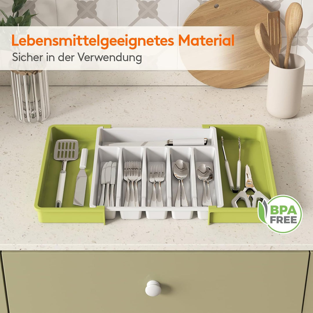 Lifewit Besteckhalter, erweiterbarer Utensilienhalter für Schublade, verstellbarer Besteckkasten, Be