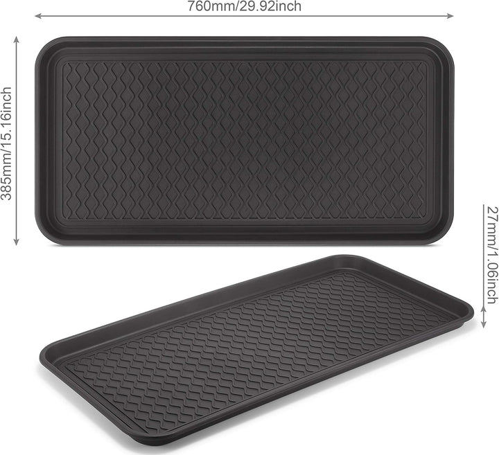 3X XL Schuhabtropfschale Schuhmatte Ablage - Schuhablage 76x38x3cm mit erhöhtem Rand - Abtropfschale