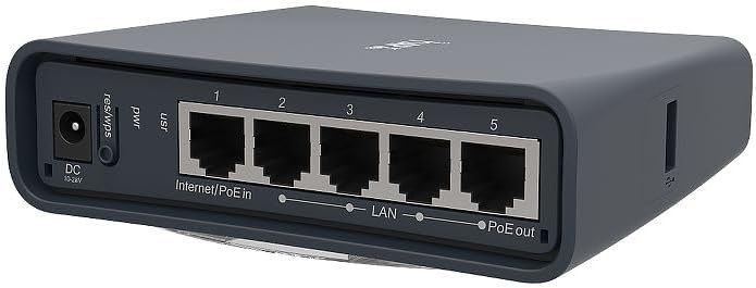 MikroTik hAP AC Lite Tower Schwarz Ethernet-Verbindung unterstützt Stromversorgung über diesen Port