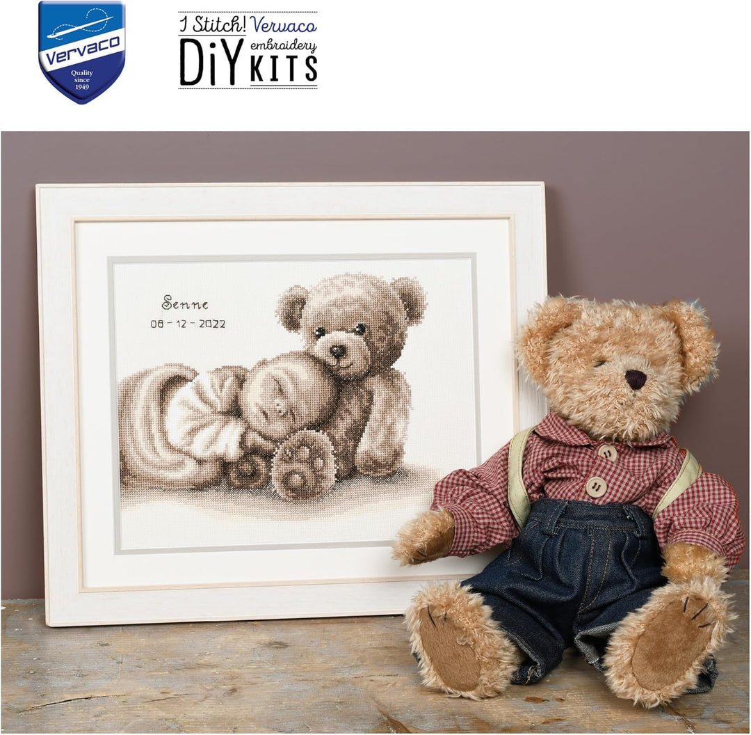 Vervaco PN-0163786 Baby & Bär Zählmusterpackung, Baumwolle, mehrfarbig, 28 x 22 cm / 11,2" x 8,8"