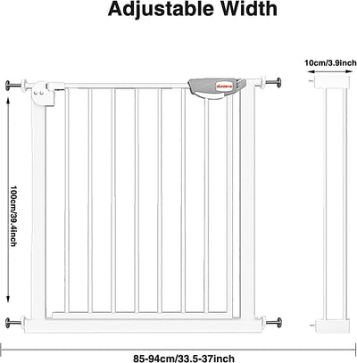 UBRAVOO Babygitter für Türen und Treppen, Höhe 100 cm, Sicherheits-Haustiergitter, Spannungstyp, aut