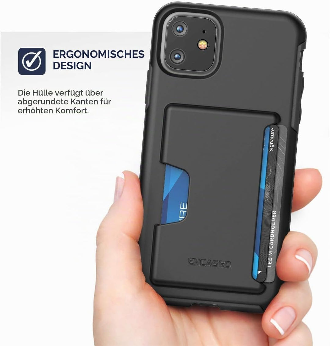 Encased Wallet Hülle für iPhone 11 mit Kartenfach – Ultra Durable Schutzhülle Handyhülle Stossfest C