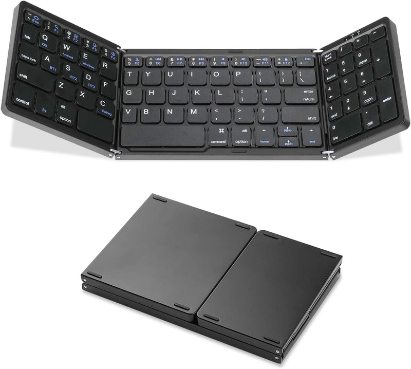 Sikai Faltbare Bluetooth-Tastatur mit Nummernblock QWERTY-Layout,Mini-Tablet/Handy/Laptop-Tastatur,