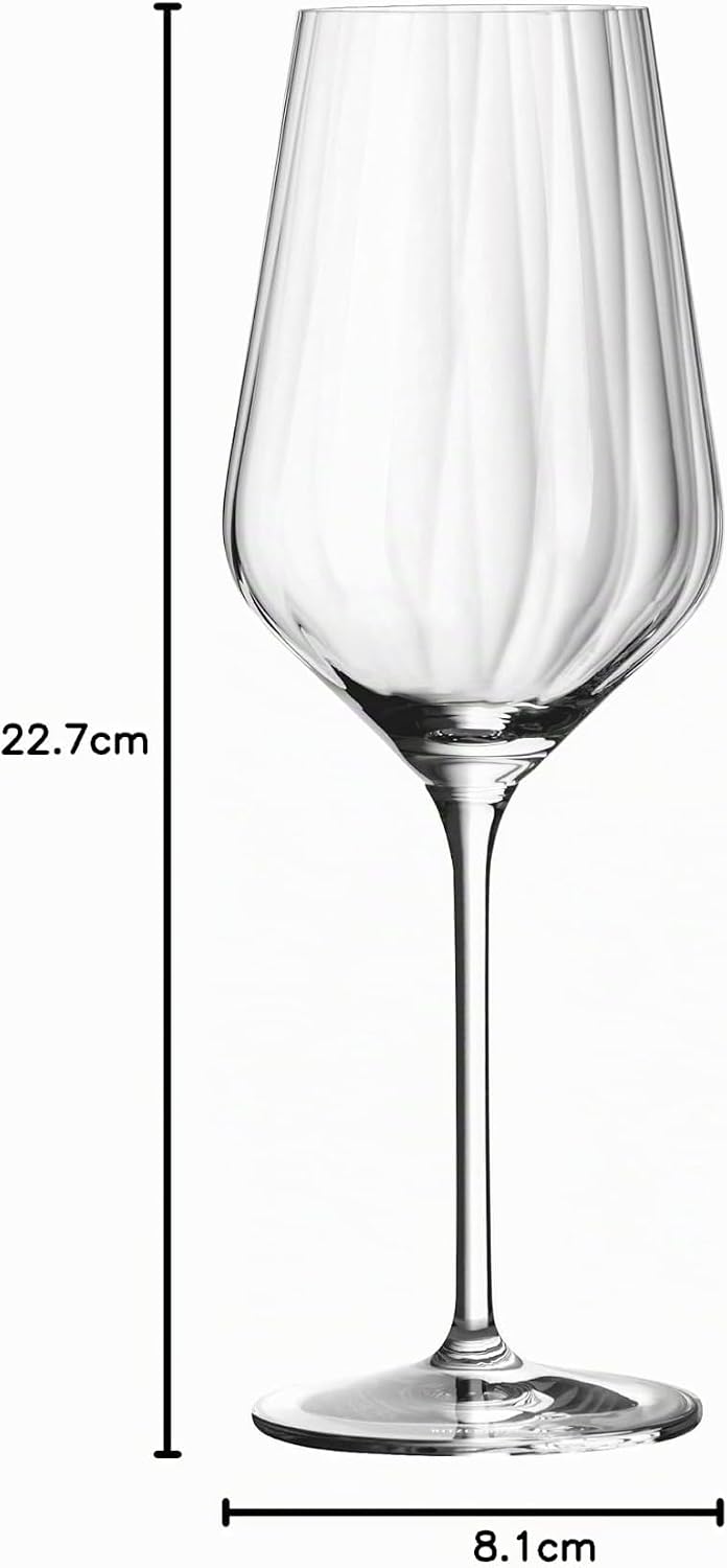 RITZENHOFF 3671002 Weissweinglas Set 300 ml – Serie Sternschliff Nr. 2 – 2 Stück – mit Relieflinie –