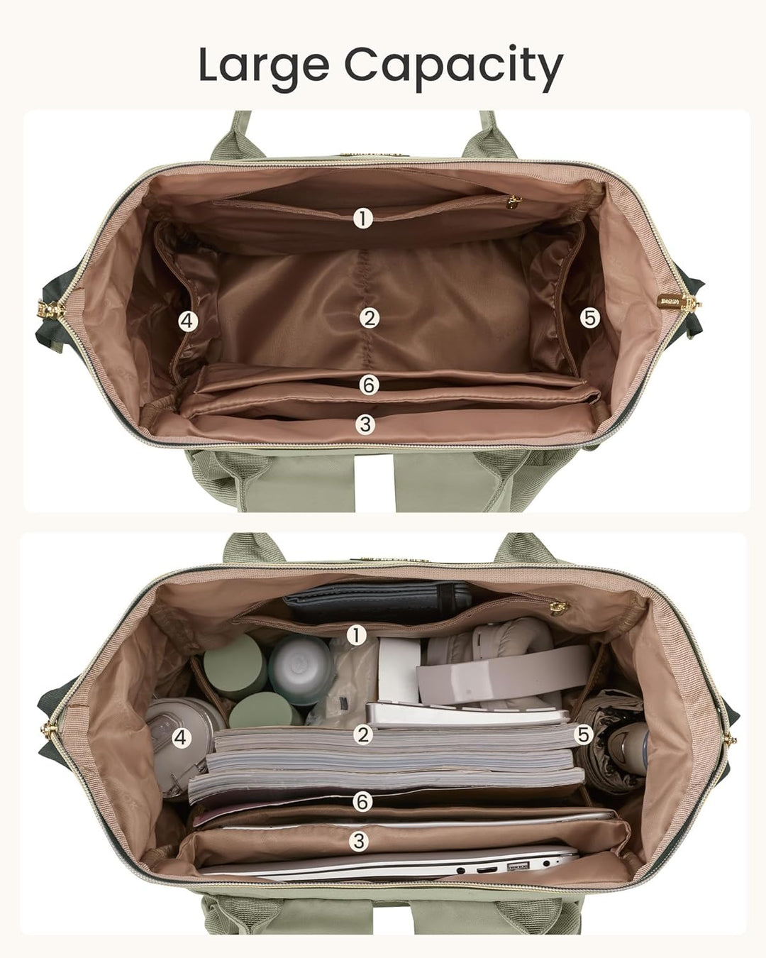 LOVEVOOK Laptop Rucksack Damen, 15,6 Zoll Schulrucksack Teenager für Grosse Trinkflasche, Travel Bac