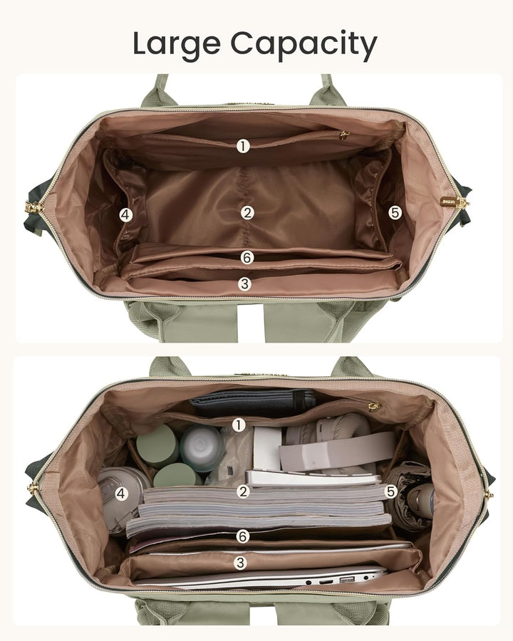 LOVEVOOK Laptop Rucksack Damen, 15,6 Zoll Schulrucksack Teenager für Grosse Trinkflasche, Travel Bac