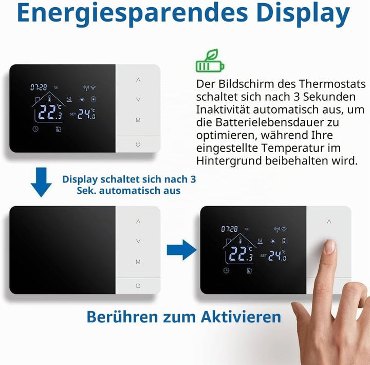 Smart Wireless Thermostat Raumthermostate, für Tuya Batteriethermostat Wifi Heizung/Kühlung Thermost